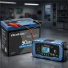 Qoltec Inteligentna mikroprocesorowa ładowarka 12V 12A | Prostownik z funkcją naprawy | AGM GEL LiFePO4 | 9- stopniowe