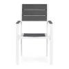 Zestaw 2 krzeseł ogrodowych na taras balkon stal HDPE szare białe MultiGarden-1380091