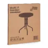 Stolik ogrodowy okrągły 80 cm szkło hartowane otwór na parasol czarny MultiGarden-1380076