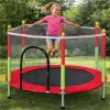 Trampolina do domu ogrodu dla dzieci siatka piłki 140cm 55inch czerwona-1384452