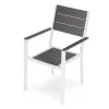 Zestaw 2 krzeseł ogrodowych na taras balkon stal HDPE szare białe MultiGarden-1380093