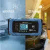 Qoltec Inteligentna mikroprocesorowa ładowarka 12V 12A | Prostownik z funkcją naprawy | AGM GEL LiFePO4 | 9- stopniowe