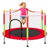 Trampolina do domu ogrodu dla dzieci siatka piłki 140cm 55inch czerwona-1384449