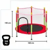 Trampolina do domu ogrodu dla dzieci siatka piłki 140cm 55inch czerwona-1384453