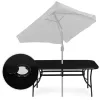 Stół ogrodowy 160x90 cm szkło hartowane otwór na parasol czarny MultiGarden-1380225