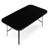 Stół ogrodowy 160x90 cm szkło hartowane otwór na parasol czarny MultiGarden-1380223