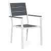 Zestaw 2 krzeseł ogrodowych na taras balkon stal HDPE szare białe MultiGarden-1380092