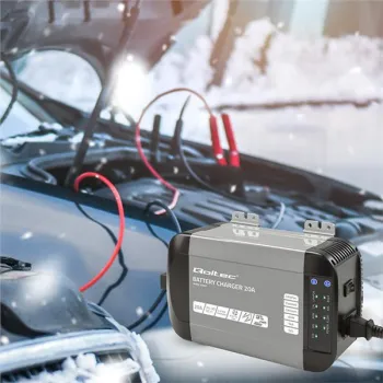 Qoltec Inteligentna ładowarka Monolith do akumulatorów LiFePO4 AGM GEL SLA | 20A | 24V-1381239