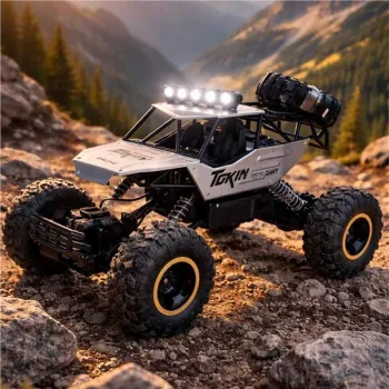 Samochód zdalnie sterowany na pilota RC Rock Crawler 1:12 4WD METAL srebrny-1384762