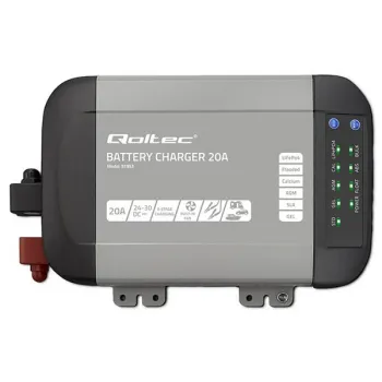 Qoltec Inteligentna ładowarka Monolith do akumulatorów LiFePO4 AGM GEL SLA | 20A | 24V-1381243