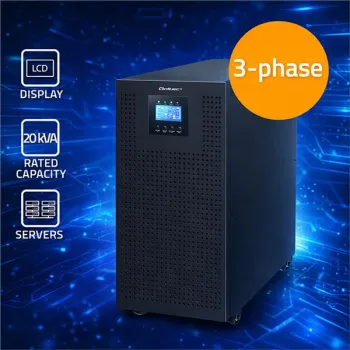 Qoltec Zasilacz awaryjny UPS 3-fazowy | 20kVA | 20kW | LCD | EPO | USB | Power factor 1.0-1381255