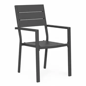 Zestaw 2 krzeseł ogrodowych na taras balkon stal HDPE szare MultiGarden-1380102