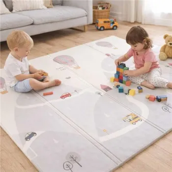 Mata edukacyjna piankowa dwustronna składana 150x200cm balony ulica-1384839