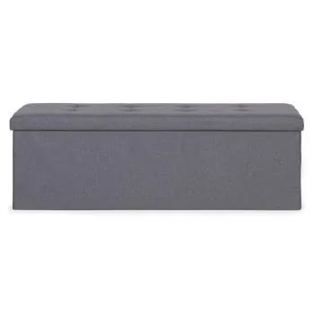 Pufa pikowana 111x38 cm ze schowkiem tapicerowana ława skrzynia ciemnoszara ModernHome-1384691