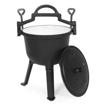 Kociołek żeliwny emaliowany 8L stojący garnek myśliwski ognisko grill MultiGarden-1380142