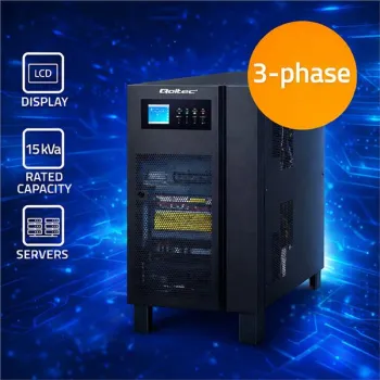 Qoltec Zasilacz awaryjny UPS 3-fazowy | 15kVA | 12kW | LCD | SNMP-1380973