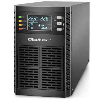 Qoltec Zasilacz awaryjny UPS | 1kVA | 1000W | Power Factor 1.0 | LCD | EPO | USB | On-line