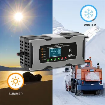 Qoltec Inteligentna mikroprocesorowa ładowarka 12V 10A | Prostownik z funkcją naprawy do akumulatora AGM GEL LiFePO4 |