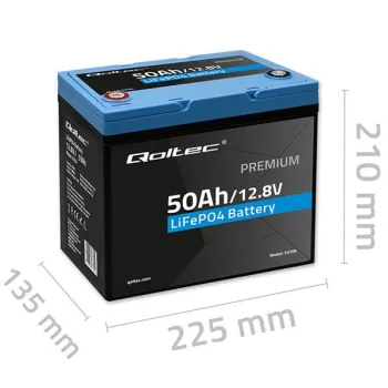 Qoltec Akumulator LiFePO4 Litowo-Żelazowo-Fosforanowy | 12.8V | 50Ah | 640Wh| BMS-1381171