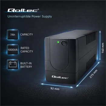 Qoltec Zasilacz awaryjny UPS Line Interactive | Monolith | 1000VA | 600W-1381124