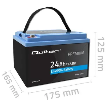 Qoltec Akumulator LiFePO4 Litowo-Żelazowo-Fosforanowy | 12.8V | 24Ah | 307.2Wh | BMS-1381152
