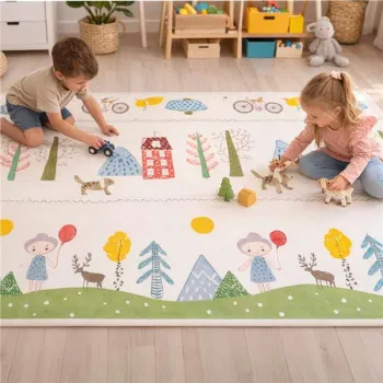Mata edukacyjna piankowa dwustronna składana 150x200cm drzewa misie-1384841