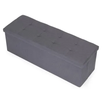 Pufa pikowana 111x38 cm ze schowkiem tapicerowana ława skrzynia ciemnoszara ModernHome-1384694