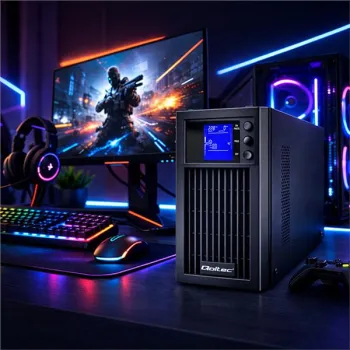 Qoltec Zasilacz awaryjny UPS On-line | Pure Sine Wave | 2kVA | 1.6kW | LCD | USB-1381175