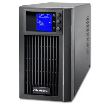 Qoltec Zasilacz awaryjny UPS On-line | Pure Sine Wave | 2kVA | 1.6kW | LCD | USB
