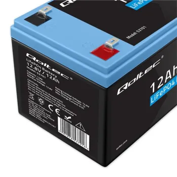 Qoltec Akumulator LiFePO4 Litowo-Żelazowo-Fosforanowy | 12.8V | 12Ah | 153.6Wh | BMS-1381144
