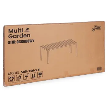 Stół ogrodowy 6-osobowy 156x78 cm polywood meble na taras beżowe białe MultiGarden-1380116