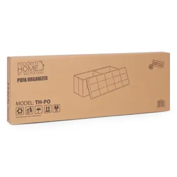 Pufa pikowana 111x38 cm ze schowkiem tapicerowana ława skrzynia ciemnoszara ModernHome-1384696