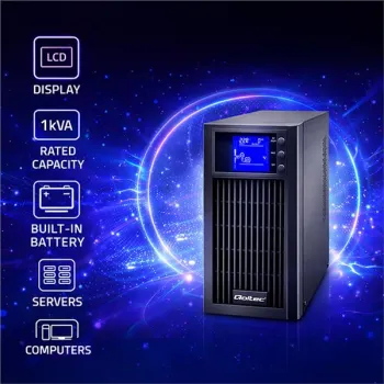 Qoltec Zasilacz awaryjny UPS On-line | Pure Sine Wave | 1kVA | 800W | LCD | USB-1380811