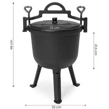 Kociołek żeliwny emaliowany 8L stojący garnek myśliwski ognisko grill MultiGarden-1380147