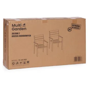 Zestaw 2 krzeseł ogrodowych na taras balkon stal HDPE szare białe MultiGarden-1380096