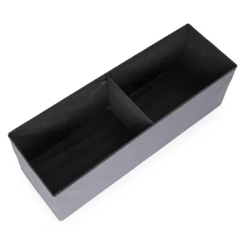 Pufa pikowana 111x38 cm ze schowkiem tapicerowana ława skrzynia jasnoszara ModernHome-1384685