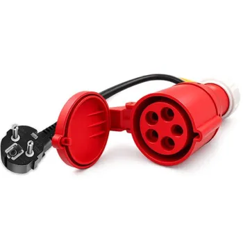 Qoltec Adapter siłowy do ładowarek EV | gniazdo CEE 32A 5P | Przejściówka 400V na SCHUKO 230V | max 16A | 3.5 kW -13