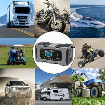 Qoltec Inteligentna mikroprocesorowa ładowarka 12V 10A | Prostownik z funkcją naprawy do akumulatora AGM GEL LiFePO4 |