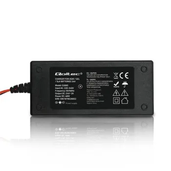 Qoltec Automatyczna ładowarka do akumulatora AGM GEL STD | Prostownik 24V | 2A | 48W | LED | Kabel 1.8m-1381828