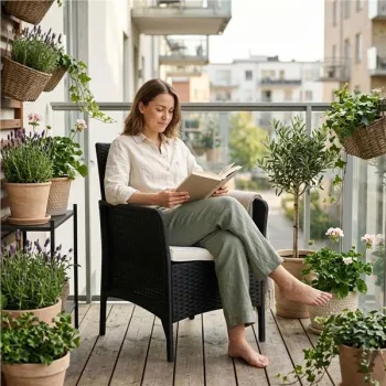 Fotel ogrodowy z poduszką krzesło na balkon taras ogród czarny MultiGarden-1380250