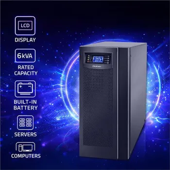 Qoltec Zasilacz awaryjny UPS On-line | Pure Sine Wave | 6kVA | 4.8kW | LCD | USB-1381181