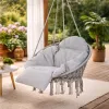 Huśtawka ogrodowa LUARO bocianie gniazdo z poduszką XXL szare 80cm 150kg-1408539