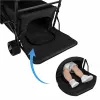 Wózek transportowy LUARO plażowy składany z daszkiem i siatką 120l czarny-1408428