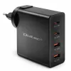 Qoltec Ładowarka GaN POWER PRO | 2xUSB-C | 2xUSB | 130W | 5-20V | 1.5-5A | PD | Laptop | Smartfon | Czarna