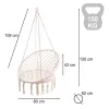 Huśtawka LUARO fotel bocianie gniazdo ecru 80cm 150kg-1408590
