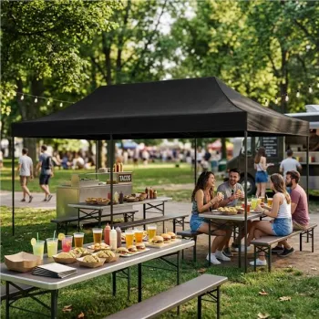 Pawilon ogrodowy eventowy automatyczny samorozkładalny namiot 3x6 m czarny MultiGarden-1408792