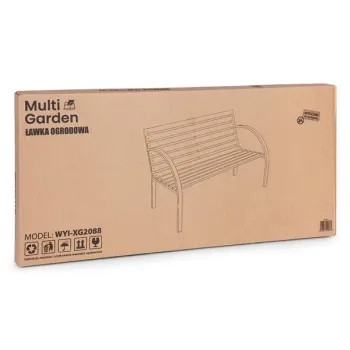 Drewniana ławka ogrodowa z oparciem 122x57 cm parkowa MultiGarden-1409075