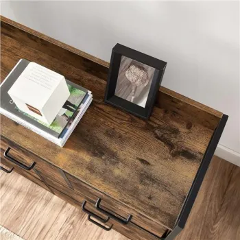 Komoda szafka do sypialni salonu przedpokoju 7 szuflad rustykalny brąz-1408703