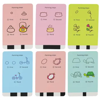 Zabawka interaktywna robot nauka rysowania fiszki kolorowe mazaki różowy-1408476