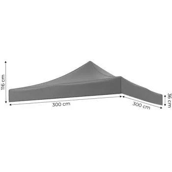 Dach poszycie 3x3 m do namiotu pawilonu ogrodowego 420D PVC szary MultiGarden-1409094
